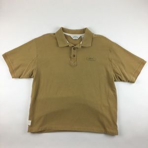 Orvis Men's Yellow Signature Polo Shirt Size L 100% Cotton. Great Condition.